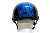 Blue DOT Approved Motorcycle Helmet W/ Boneyard Graphic