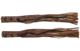 Light Brown Leather Motorcycle Handlebar Covers with Fringe