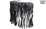 Black Studded Leather Floor Boards with Fringe