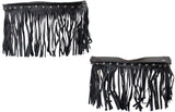Black Studded Leather Floor Boards with Fringe