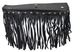 Black Studded Leather Floor Boards with Fringe