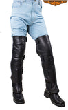Men's Black Leather Wool Lined Leggings