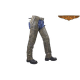 Mens Distressed Brown Leather Motorcycle Chaps