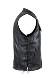 Men's Black Liner Naked Cowhide Gun Pocket With Zipper And Snap Vest by Club Vest®