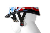 Jockey Style Novelty Motorcycle Helmet W/ USA flag & Double Eagle