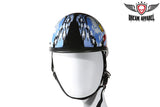 Jockey Style Novelty Motorcycle Helmet W/ USA flag & Double Eagle