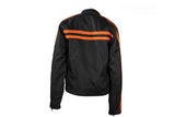 Women's Black Lightweight Textile Jacket W/ Orange Stripes