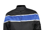 Women's Black Lightweight Textile Jacket W/ Blue Stripe