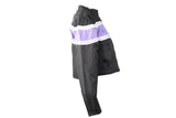 Women's Black Lightweight Textile Jacket W/ Purple Stripe