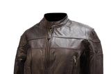 Womens Brown Motorcycle Jacket With Air Vents