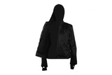 Women's Textile Jacket With Black Hoodie & Gold Wings & Heart