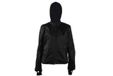 Women's Textile Jacket With Black Hoodie & Gold Wings & Heart