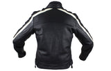 Womens Racing Leather Jacket With Off White Stripes