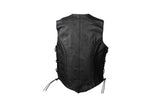 Womens Classic Soft Leather Vest With Side Laces