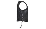 Women's Long Gray Motorcycle Vest with Braid