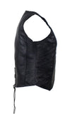 Womens Classic Motorcycle Vest With Snaps