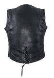 Womens Classic Motorcycle Vest With Snaps
