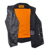 Womens Classic Motorcycle Vest With Snaps