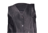 Womens Classic Motorcycle Vest With Snaps