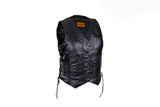 Black Gun Pocket Vest with Studded Flying Gray Heart