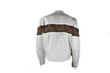 Light Textile Motorcycle Jacket w/ Flames Design - Mens