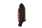 Men's Black Light Textile Motorcycle Jacket w/ Orange Stripe Design