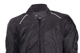 Black Nylon And Textile Motorcycle Jacket W/ Reflective Stripes