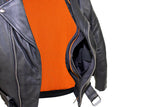 Mens Classic Police Style Motorcycle Jacket With Side Laces