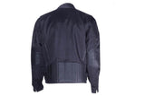 Men's Black Racer Style Textile Jacket W/ Leather Patches