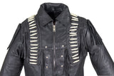 Men's Motorcycle Jacket with Bones & Studs