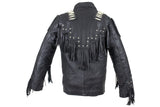 Men's Motorcycle Jacket with Bones & Studs