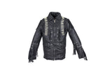 Men's Motorcycle Jacket with Bones & Studs
