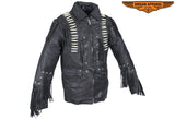 Men's Motorcycle Jacket with Bones & Studs