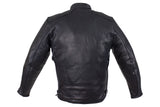 Mens Top Grade Leather Motorcycle Jacket With Sleek Collar