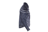 Mens Leather Racer Motorcycle Jacket With Reflective Piping