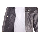 Mens Leather Racer Motorcycle Jacket With Reflective Piping