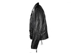 Men's Black Motorcycle Leather Jacket With Eagle