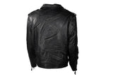 Men's Black Motorcycle Leather Jacket With Eagle
