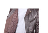 Mens Leather Motorcycle Jacket With Eagle