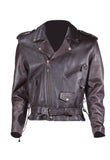 Mens Leather Motorcycle Jacket With Eagle