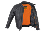 Mens Cowhide Racer Leather Jacket