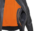 Mens Cowhide Racer Leather Jacket