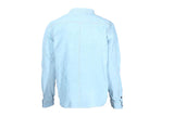 Denim Like Buttoned Down Leather Shirt