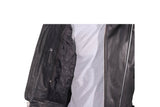 Mens Leather Motorcycle Racer Jacket With Flames
