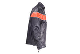 Mens Motorcycle Jacket With Orange Stripes