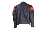 Mens Motorcycle Jacket With Orange Stripes