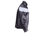 Mens Motorcycle Jacket With Silver Racing Stripe