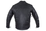Mens Leather Motorcycle Jacket With Zipper On Front