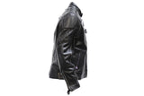 Mens Leather Jacket With Racer Collar