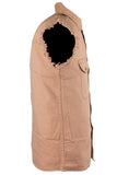 Mens Denim Beige Sleeveless